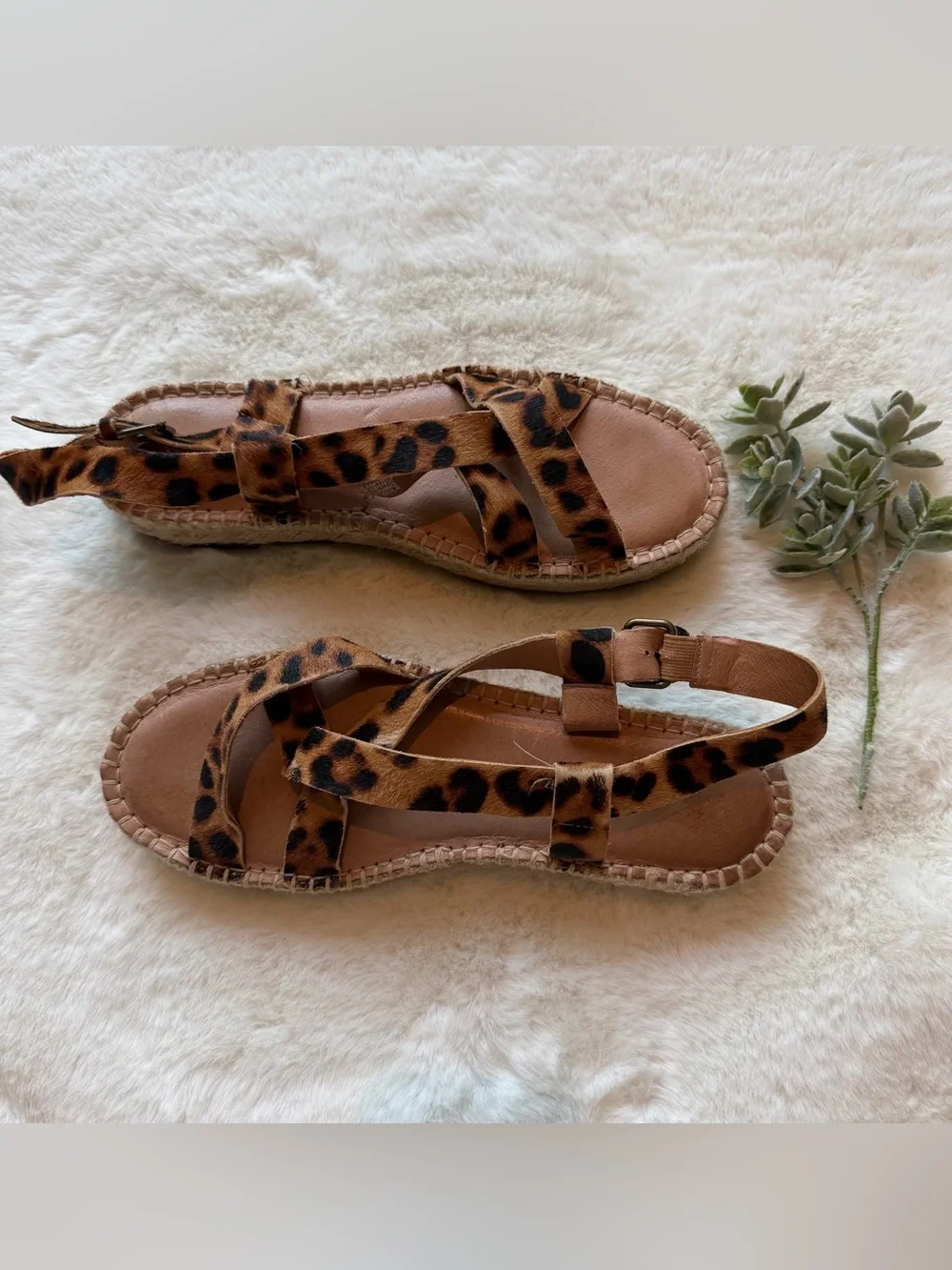 Madewell | EUC - Malia Espadrille Sandal - Leopard Calf Hair - Size 8.5